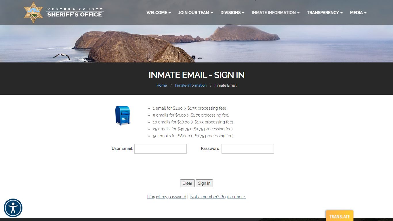 Inmate Email - Ventura County Sheriff's Office